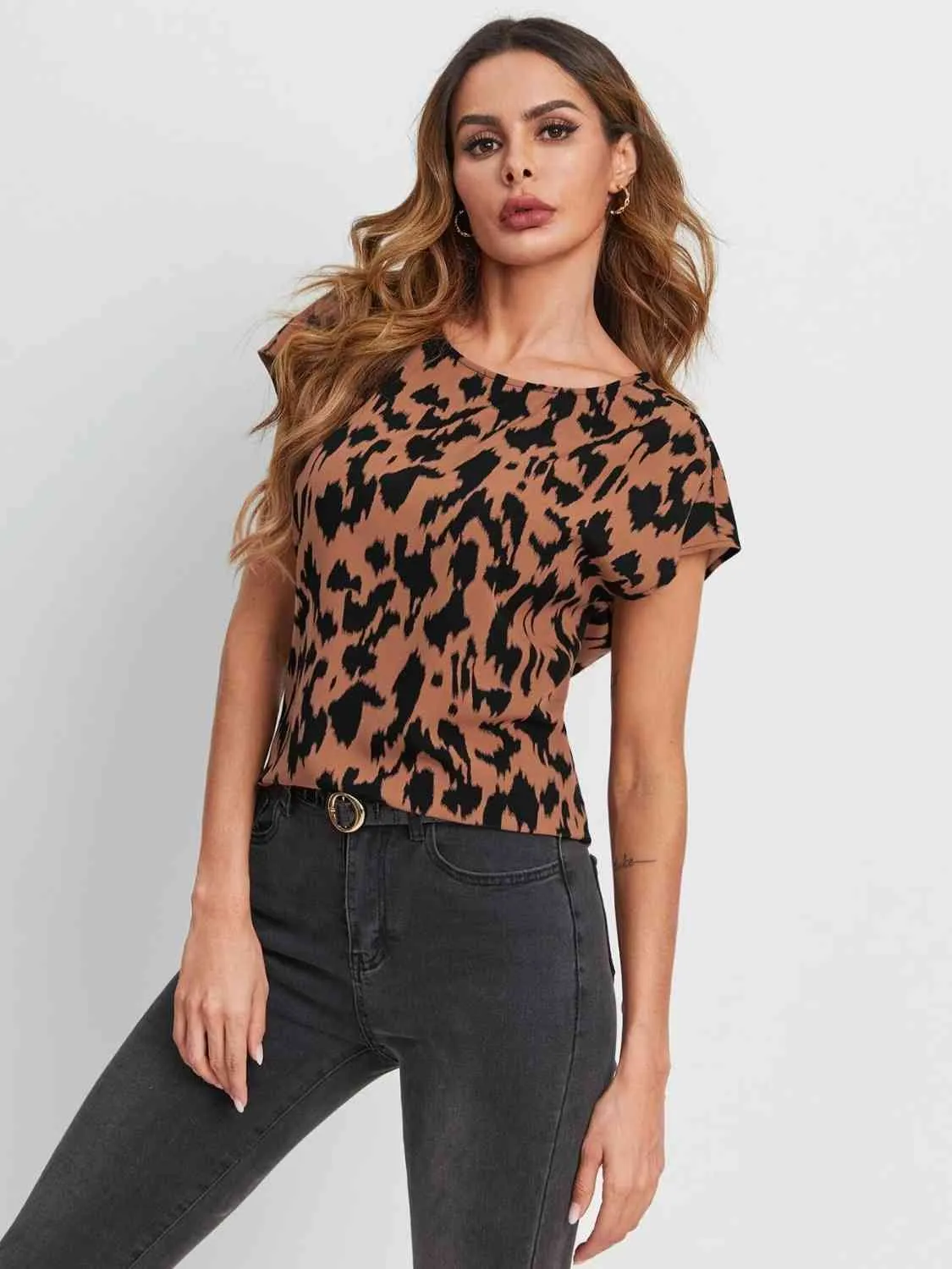 Twisted Open Back Blouse