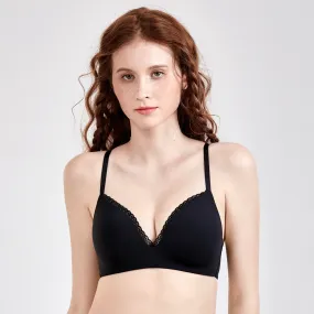 Ultra Comfy Lightweight Padded Wireless Back Closure Black Bra