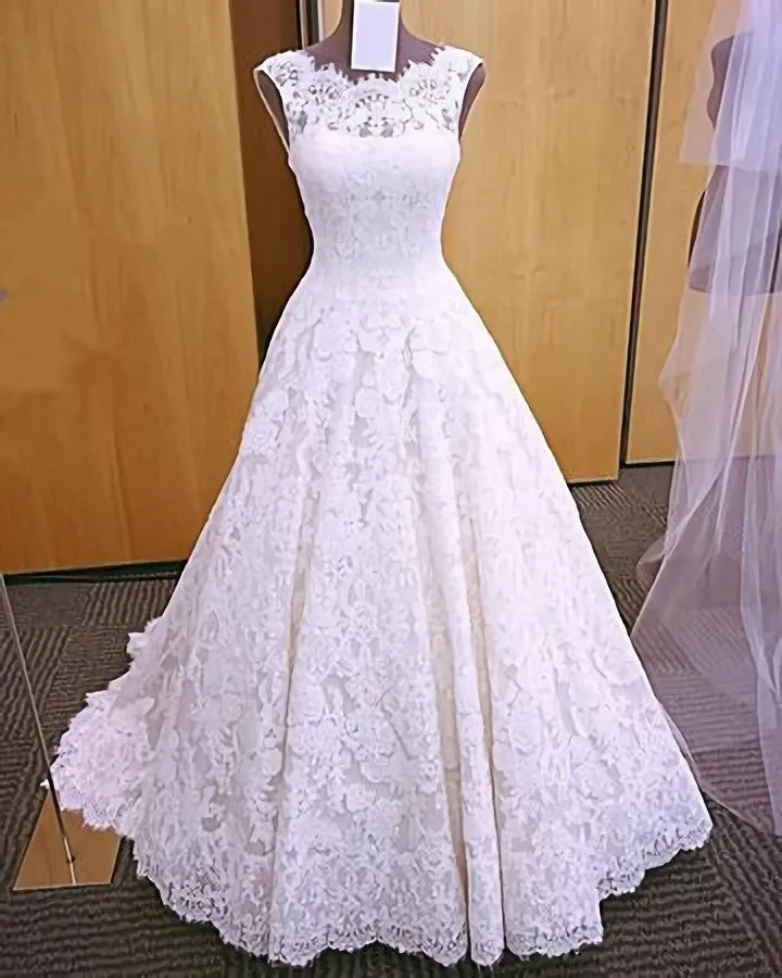 Vintage Cap Sleeves Open Back Lace 2025 White Wedding Dresses