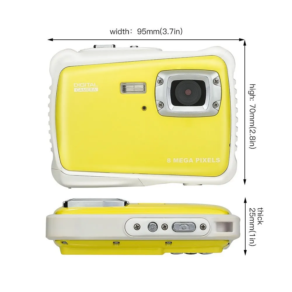 Waterproof Children's Digital Camera 12 Million Pixels 2.0-Inch Screen Diving Digital Camera