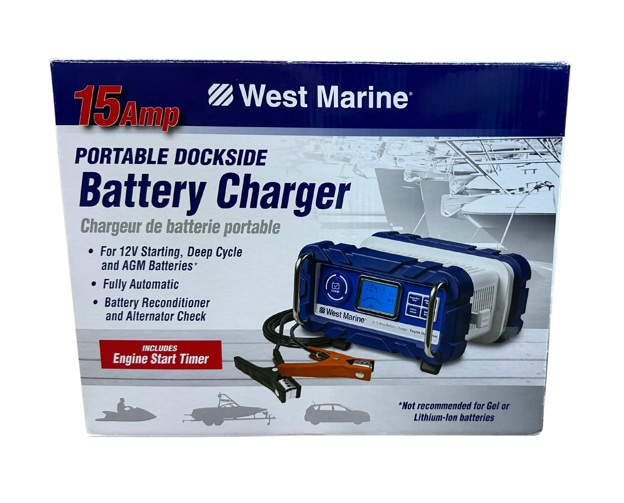 West Marine 15 Amp Portable Dockside Battery Charger