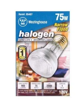 Westinghouse 0540700 75 Watt Halogen PAR16 Reflector Flood - 2950 Kelvin - Warm White - 900 Lumens - E26-Medium Base - 120 Volt - Box