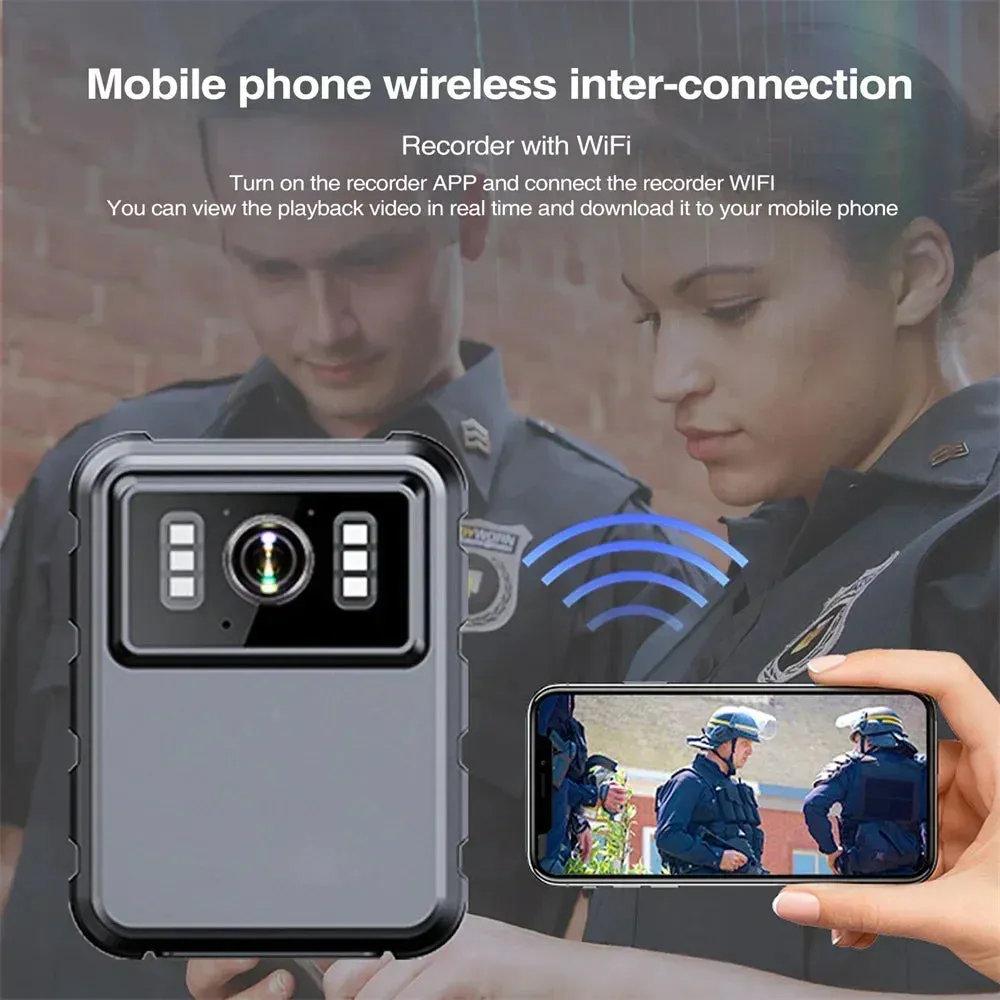 Wifi Hotspot Body Camera 2K Law Enforcement Recorder DVR IR Night Vision Wearable Cam Bike Motorcycle Waterproof Mini Camcorders