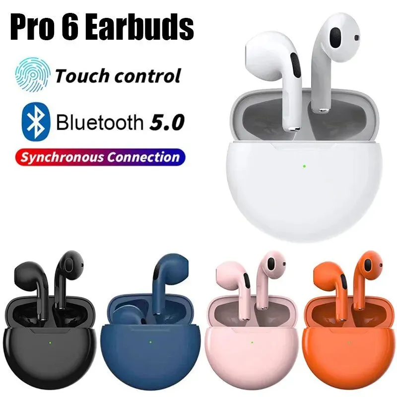 Wireless Bluetooth Earphones - Original Air Pro 6 Mini Earbuds for Xiaomi, Android, Apple iPhone Headsets