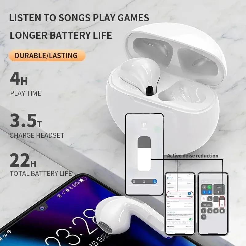 Wireless Bluetooth Earphones - Original Air Pro 6 Mini Earbuds for Xiaomi, Android, Apple iPhone Headsets