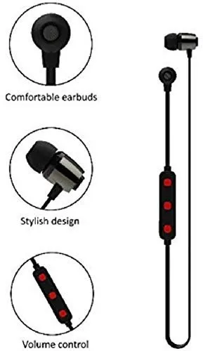 Wireless H-15 Magnet Bluetooth Earphone Headphone with Mic, Sweatproof Sports Headset