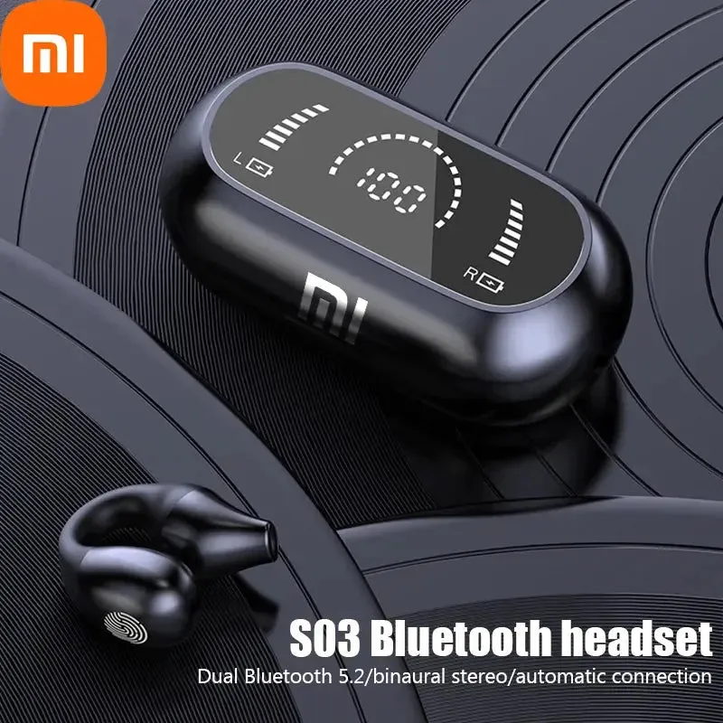 Xiaomi S03 Bone Conduction Bluetooth Earphones Wireless Headphones with Mic Sports Headsets Earring Waterproof Stereo Earbuds