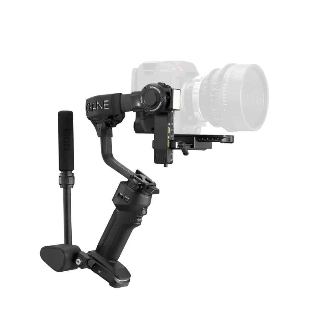 Zhiyun Crane 4 Camera 3-Axis Handheld Gimbal Stabilizer for DSLR, Mirrorless, and Cine Camera with Built-in LED Fill Light, 12 hrs Battery Life, Bluetooth Shutter Control, USB-C PD Fast Charging, Quick Release Horizontal & Vertical Rail